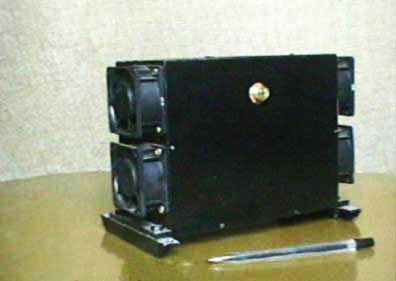 Photograph of 4 kW, 95 GHz transmitter with solid-state modulator.