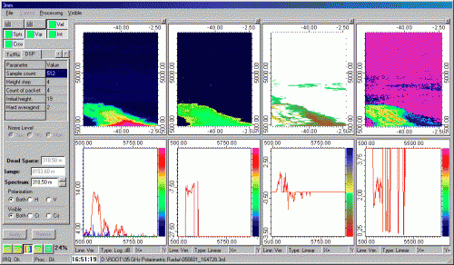 A screenshot of the radar control display